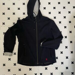 CHROME INDUSTRIES Black Hooded Sweatshirt with Textured Surface